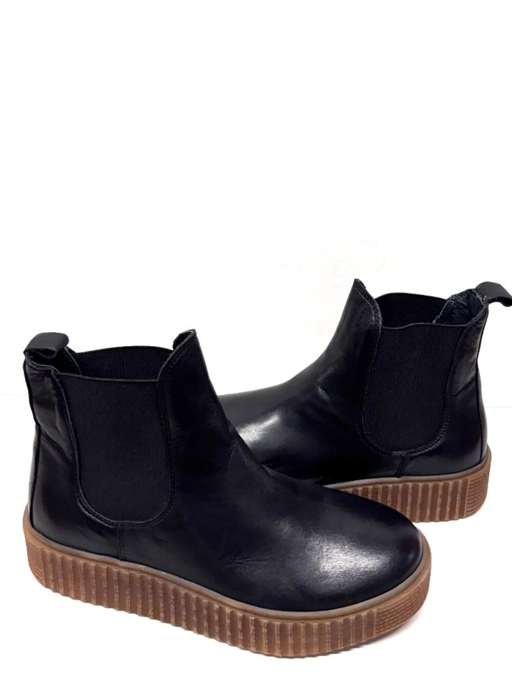 MIZ MOOZ SOFT LEATHER  ANKLE BOOTS SIDE GORE BLACK 37EU / 7US NEW B - 33